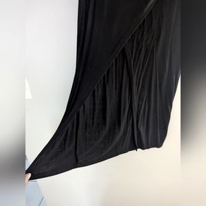 Long high waisted black skirt